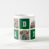 Mug Carré modifiable Couleur Varsity Papa Photo Collag (Centre)