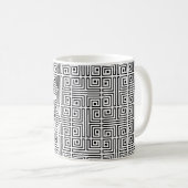 Mug Carré noir blanc Labyrinthe Op Art Motif grec (Devant droit)