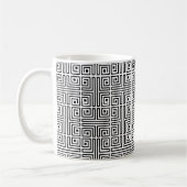 Mug Carré noir blanc Labyrinthe Op Art Motif grec (Gauche)