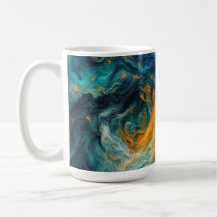 Mug Carré océanique cosmique - Abstrait coloré