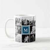 Mug Carré Photo Collage Marine Monogramme Custom (Gauche)