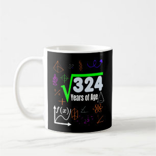 Mug Carré Racine 324 Math Science 18E Anniversaire 18 