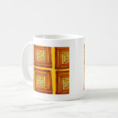 Mug carré rétro art déco marron motif (Devant gauche)