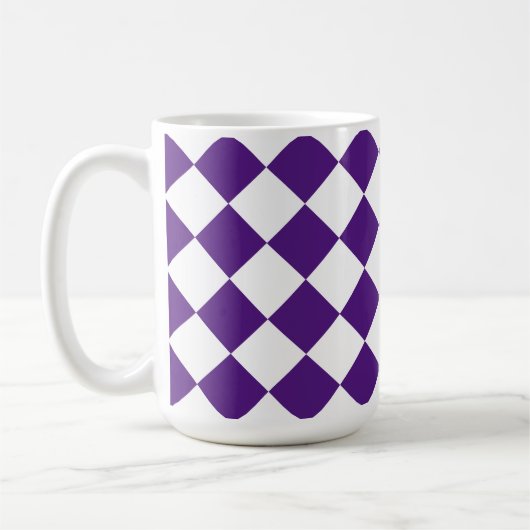 Mug Carré rétro violet blanc rétro (Gauche)