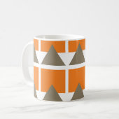 Mug Carré Triangle Géométrique Gris Orange (Devant gauche)