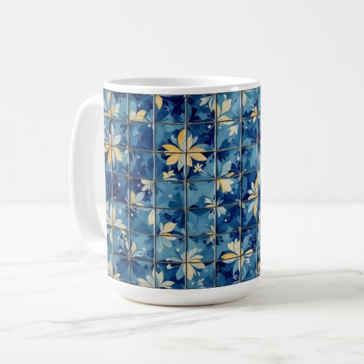 Mug Carreau bleu (Devant gauche)