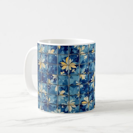 Mug Carreau bleu (Devant gauche)
