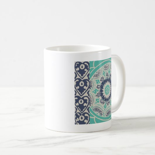 Mug Carreau bleu Batik III (Devant droit)