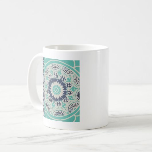 Mug Carreau bleu Batik III (Devant gauche)