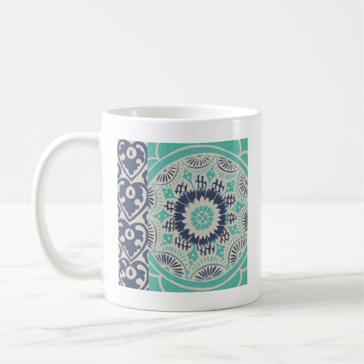 Mug Carreau bleu Batik III (Gauche)