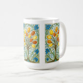 Mug Carreau d'arbre floral boho (Devant droit)