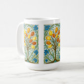 Mug Carreau d'arbre floral boho (Devant gauche)