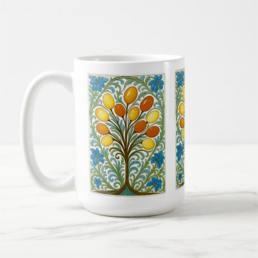 Mug Carreau d'arbre floral boho (Gauche)