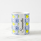Mug Carreau de citron géométrique bleu (Centre)