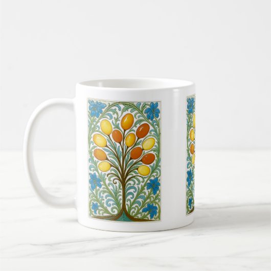 Mug Carreau de l'Arbre Folklorique Doré (Gauche)