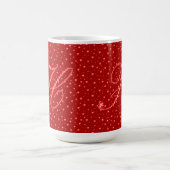 Mug Carreau rouge coeurs valentine & diamants monogram (Centre)
