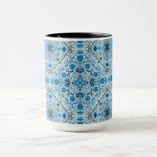 Mug Carreaux à fleurs bleus (Centre)