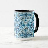 Mug Carreaux à fleurs bleus (Devant droit)