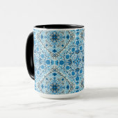 Mug Carreaux à fleurs bleus (Devant gauche)