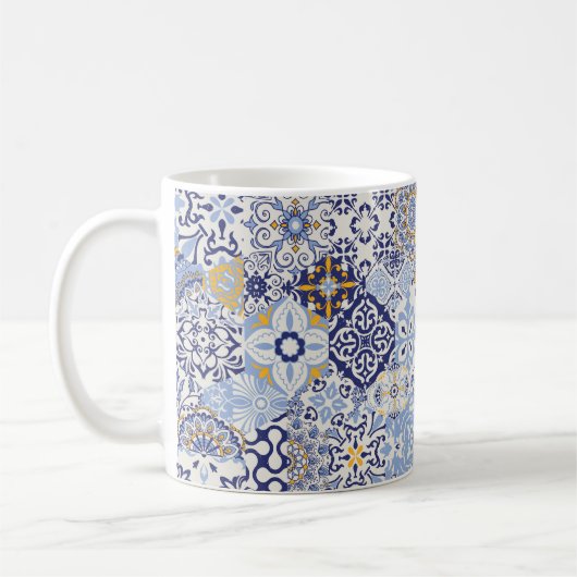 Mug Carreaux azulejos patchwork. Paquet incolore (Gauche)