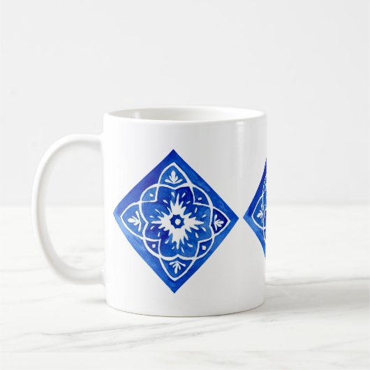 Mug Carreaux bleu et blanc de Cobalt (Gauche)