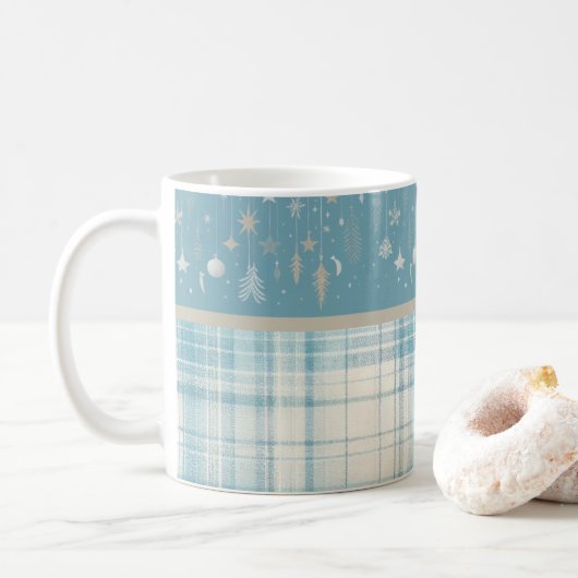 Mug Carreaux bleus (Avec donut)