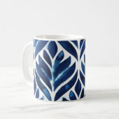 Mug Carreaux d'aquarelle de cobalt IV (Devant gauche)