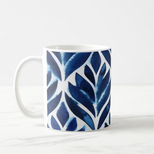 Mug Carreaux d'aquarelle de cobalt IV (Gauche)