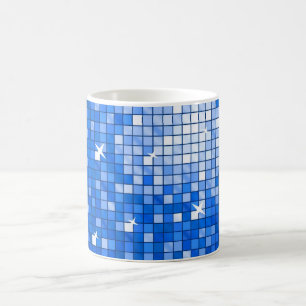 Mug Carreaux de disco Musique bleu foncé