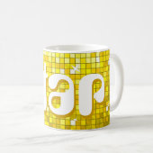 Mug Carreaux de discothèque Muqueuse jaune 'étoile' (Devant droit)