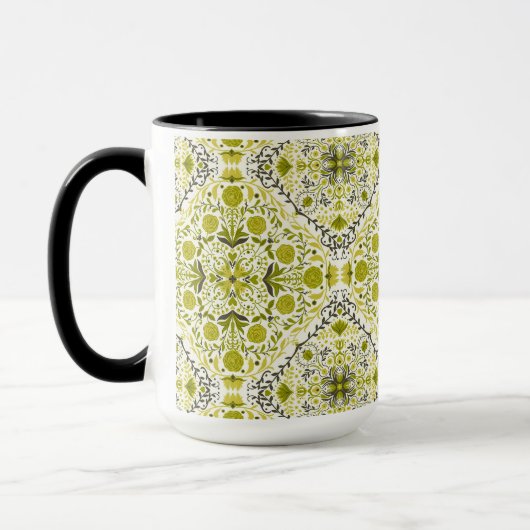 Mug Carreaux de fleurs en vert (Gauche)