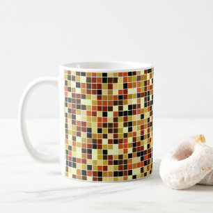Mug Carreaux de Piscine, Carreaux de Mosaïque Marrons,