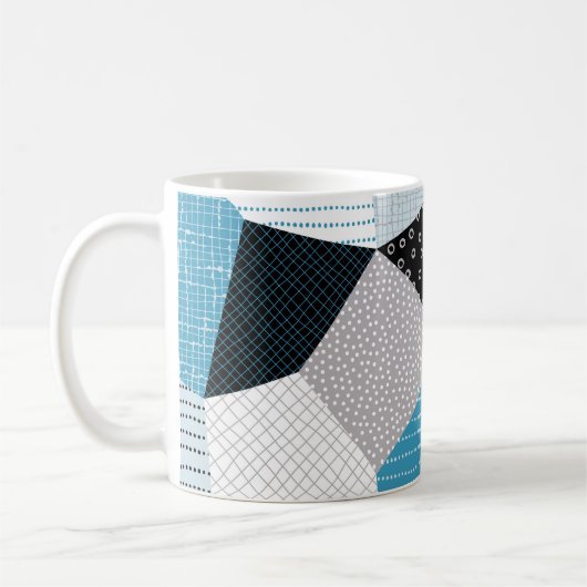 Mug Carreaux de tracé géométriques à main libre (Gauche)