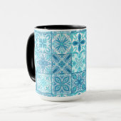 Mug Carreaux décorés en bleu et blanc (Devant gauche)