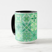 Mug Carreaux décorés en vert et blanc (Devant gauche)