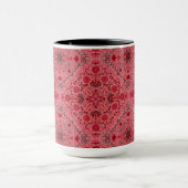 Mug Carreaux floraux en rouge et pastèque rose (Centre)