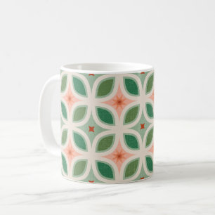 Mug Carreaux géométriques verts du milieu du siècle