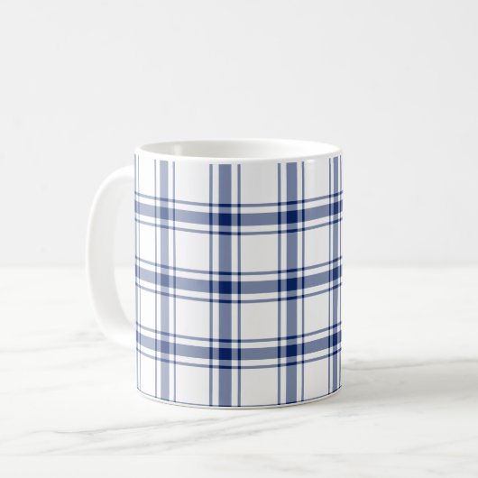 Mug Carreaux marins bleus et blancs (Devant gauche)