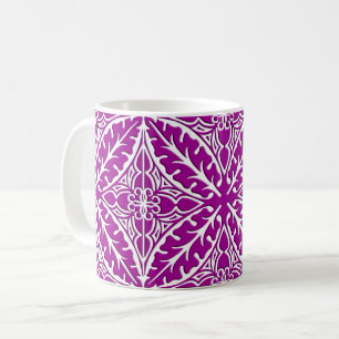Mug Carreaux marocains - améthyste violet et blanc