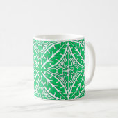 Mug Carreaux marocains - vert jade et blanc (Devant droit)