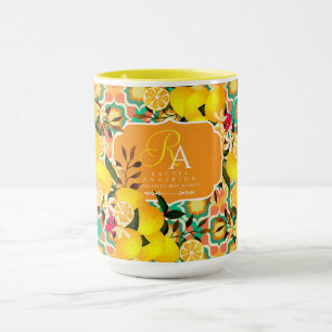 Mug Carreaux méditerranéens Lemon Orange Vert