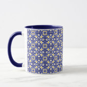 Mug Carreaux méditerranéens Motif bleu et jaune (Gauche)
