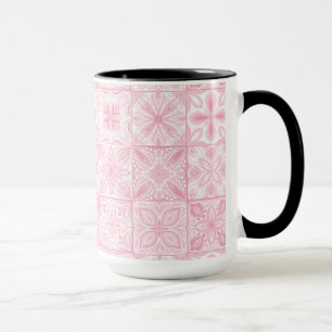 Mug Carreaux ornés en rose