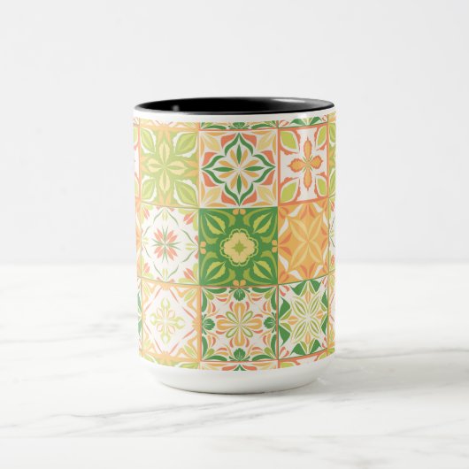Mug Carreaux ornés en vert et jaune (Centre)