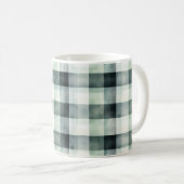 Mug Carreaux rayés blanc noir menthe (Devant droit)