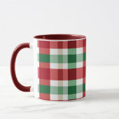 Mug Carreaux Rouge Vert Blanc Joyeux Rustique Maison S (Gauche)