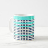 Mug Carreaux turquoise gris (Devant gauche)