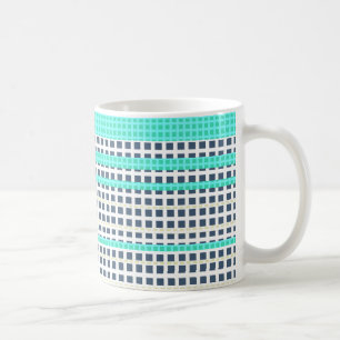 Mug Carreaux turquoise gris
