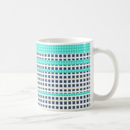 Mug Carreaux turquoise gris (Droite)