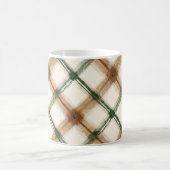Mug Carreaux Vert Marron Crème Rayures (Centre)